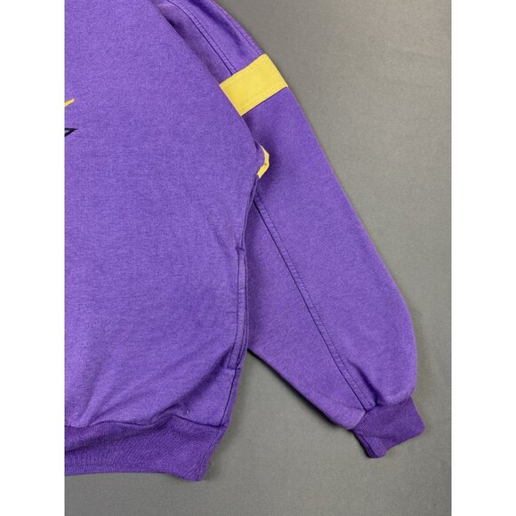 Rare Vintage Converse Magic Johnson Purple Yellow Sweater Lakers Zip Neck Medium - Picture 8 of 16
